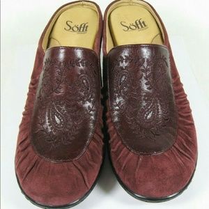 Sofft burgundy mules size 8